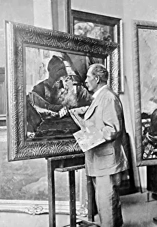 Writes: Lovis Corinth in his studio, 1925