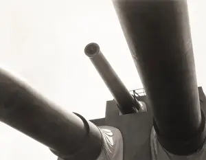Ov1606: Low angle view of cannons on battleship