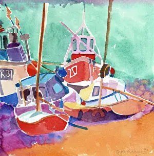 Broadstairs: Low Tide, Broadstairs ? with boats in the shore
