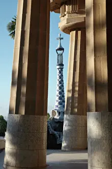 Trencadis: Lower Court, Park Guell, Barcelona, Catalonia, Spain
