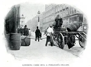 Lowering: Lowering casks into cellar 1900