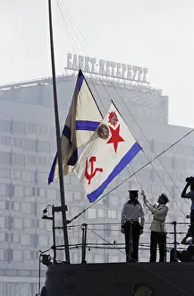 Hoisting: Lowering of USSR Navy flags, jacks and pennants