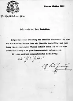 Bishops: Loyalty address of the Austrian bishops for the annexation o
