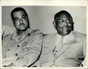 Mtre: Lt Col Nasser, PM of Egypt, Ismail El Azhari, PM of Sudan