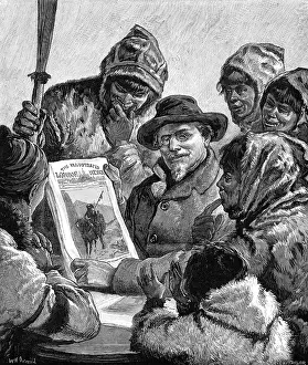 Franklins: Lt. Schwatka shows some Inuit a copy of the ILN