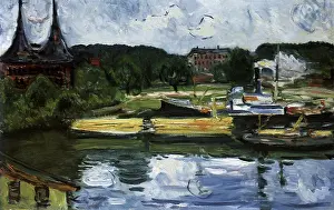 Lubeck: Lubeck Harbor with the Holstentor, by Munch