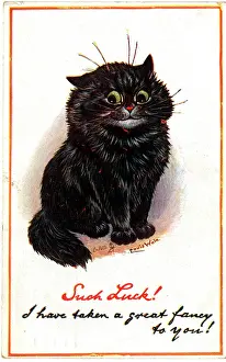 Such Luck! Black Cat by Louis Wain