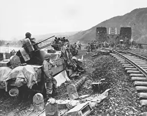 War 2: Ludendorff bridge at Remagen after its capture on