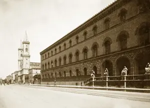 Ludwigskirche: Ludwigstrasse and State Library in Munich