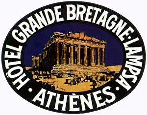 Bretagne: Luggage Label from Athens