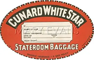Stateroom: Luggage label for Cunard White Star