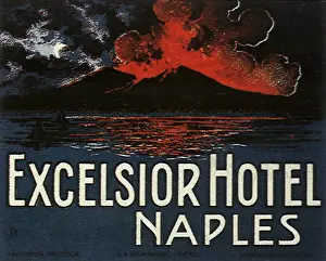 Excelsior: Luggage Label from Naples, Italy
