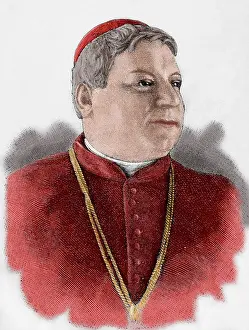 Luigi: Luigi Jacobini (1832-1887). Engraving. Colored