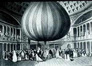 Pantheon: Lunardi's balloon exhibited at the Pantheon in 1784