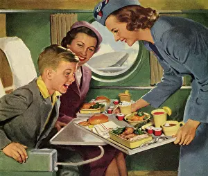 Excited: Lunch on Airplane