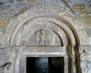 Basrelief: Lunette featuring a blessing angel