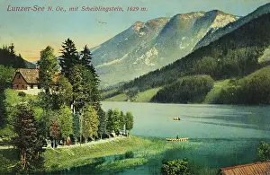 Ledermann: Lunzer See with Scheiblingstein. 1914 Photochrom