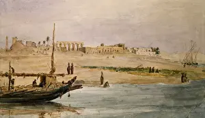 Hector: Luxor'. River Nile in the foreground and ruins
