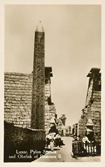 Amun: Luxor Temple Complex - Pylon statues - Obelisk of Rameses II