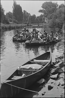 Paddlers: Luznice River, paddlers, raft, canoe
