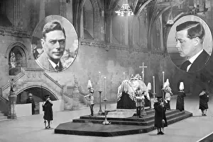 Bodyguard: Lying in state of the coffin of King George V