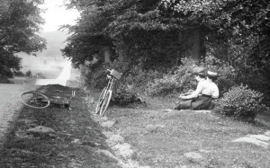 Lyndhurst: Lyndhurst, Cyclists in Bournemouth Road 1906