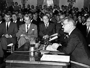 Meany: LYNDON JOHNSON (2nd from right), speaking ?