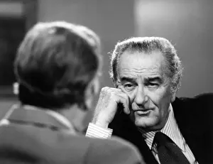 Cronkite: LYNDON JOHNSON TALKS POLITICS, from left: ?