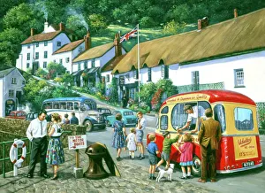 Lynmouth: Lynmouth, Devon, Bedford OB Bus