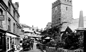 Lynton: Lynton, Coach and four in the Village 1911