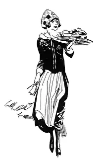 Teashops: LYONS WAITRESS W/ TRAY