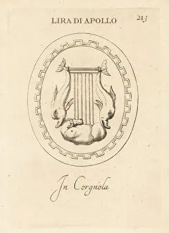 Abraham Blooteling: Lyre of the Greek god Apollo in cornelian