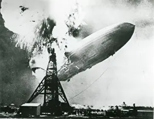 Consumed: LZ 129 Hindenburg being consumed by fire shortly after a