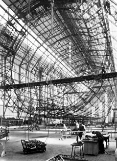 Friedrichshafen: The LZ 130 Graf Zeppelin II under construction