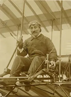 Farman: M Christiaens on his Farman Biplane