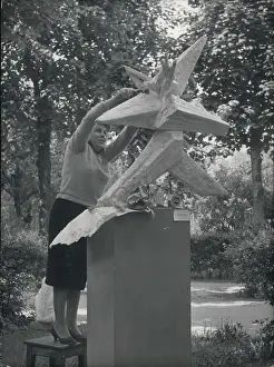 Colvin: M E Colvin with her sculpture, Rodin Museum, Paris