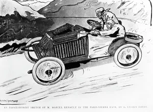 Faure: M Marcel Renault in the Paris to Vienna Race