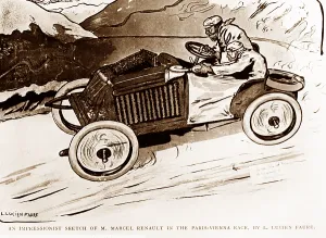 Faure: M Marcel Renault in the Paris to Vienna Race