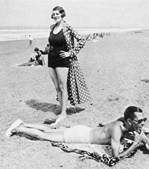 Dubonnet: M. and Mme. Dubonnet at the Miramar beach, Biarritz