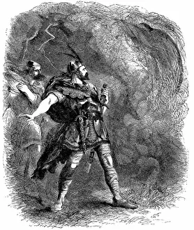 Witches: Macbeth and Banquo encountering the Three Witches