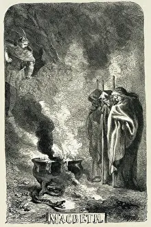 Witches: Macbeth visiting the Three Witches on the blasted