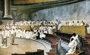 Catiline: MACCARI, Cesar (1840-1919). Cicero Denouncing