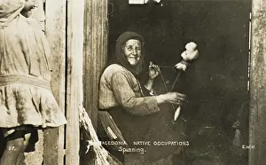 Spins: Macedonian Woman spinning
