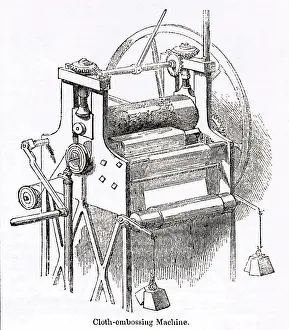 Embossing: Machine in a bookbinding workshop, City of London