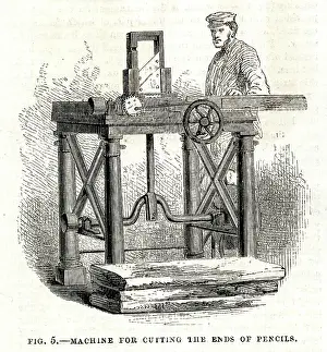 Pencils: Machine for cutting the ends of pencils
