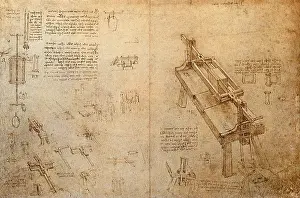 1513: Machine for Cutting Stones, by Leonardo da Vinci