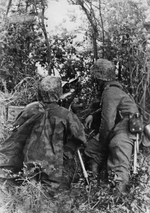 Overlord: Machine gun position of the Waffen SS in Normandy, 1944