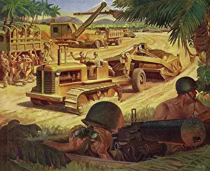 Baseclassic: Machine Gunner guards Military Construction Site