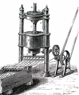 Figuier: Machine making elastic thread