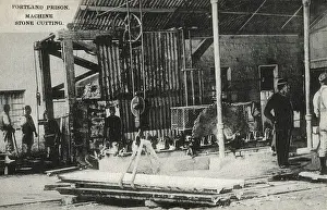 Convicts: Machine stone cutting, Portland Prison, Dorset